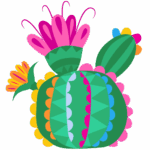 Dekorativní obrázek kulatého kaktusu