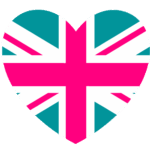 srdce s union jack vlajkou jako ilustrace ke stránce Online výuka angličtiny na webu Spanglish s Bárou