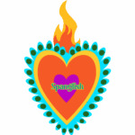 Dekorativní obrázek srdce s nápisem Spanglish